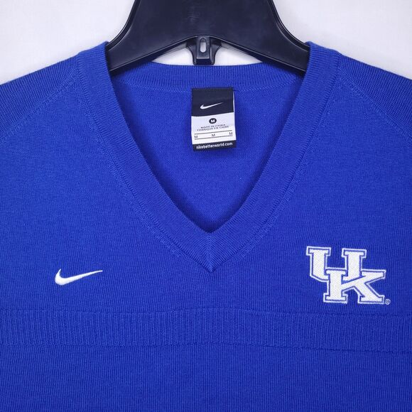 Nike Merino Wool Sweater Vest Mens Medium Blue University Of Kentucky - Picture 2 of 10